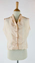 Gilet rosa con bottoni ricoperti