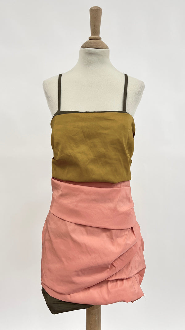 Abito corto color-block