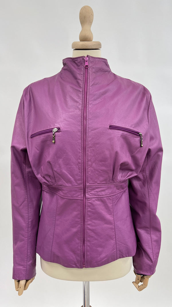 Giacca in pelle viola