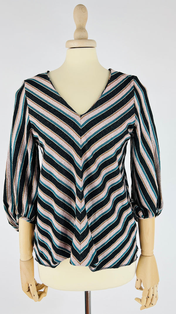 Top a righe lurex