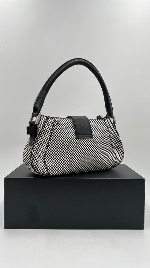 Borsa a mano microquadretti