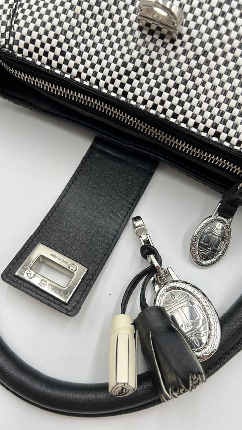 Borsa a mano microquadretti