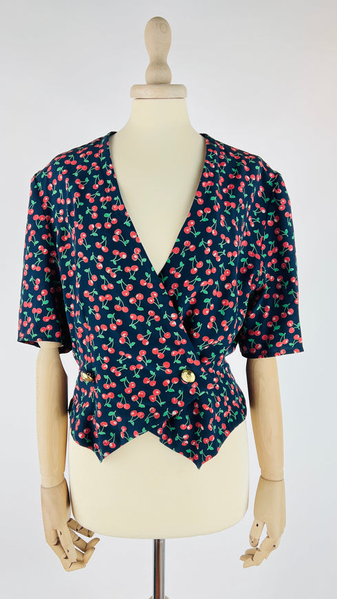 Blusa con ciliegie vintage