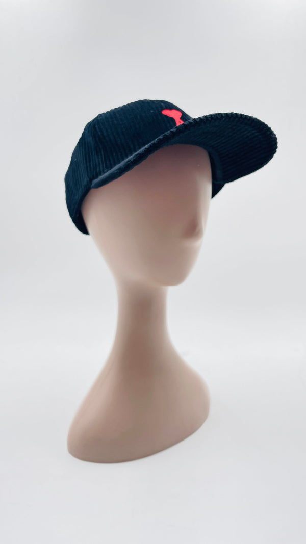 Berretto in velluto nero con logo