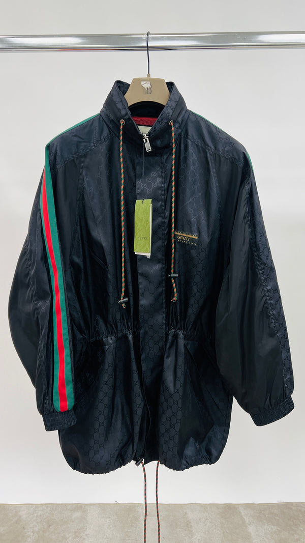 Giacca nera monogram con cartellino