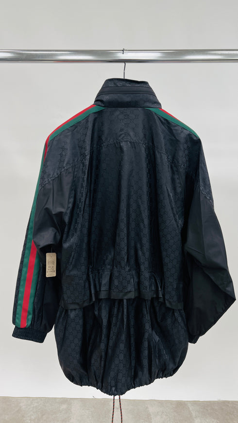 Giacca nera monogram con cartellino