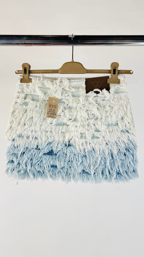 Minigonna denim sfrangiato