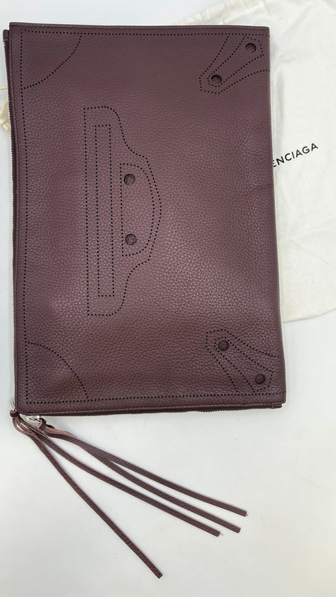 Cluch in pelle burgundy