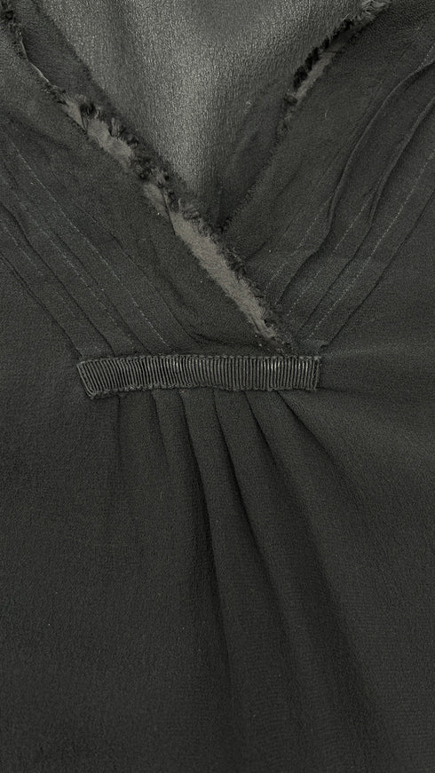 Blusa in seta nero