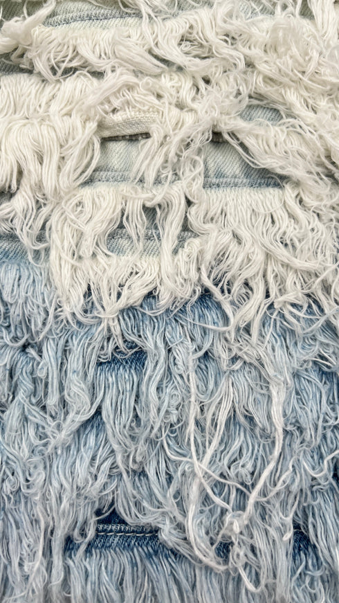 Minigonna denim sfrangiato
