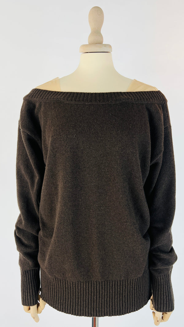 Maglione inserti collo tulle