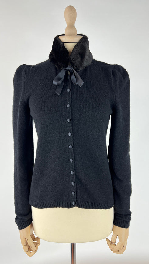 Cardigan collo a fiocco