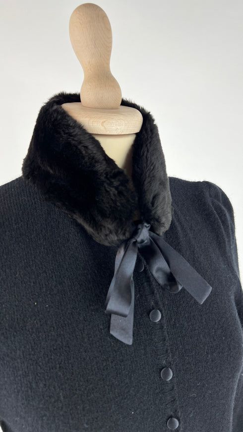 Cardigan collo a fiocco