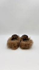 Slipper in velluto blu GUCCI