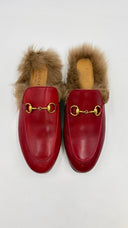 Slipper in velluto rosso GUCCI
