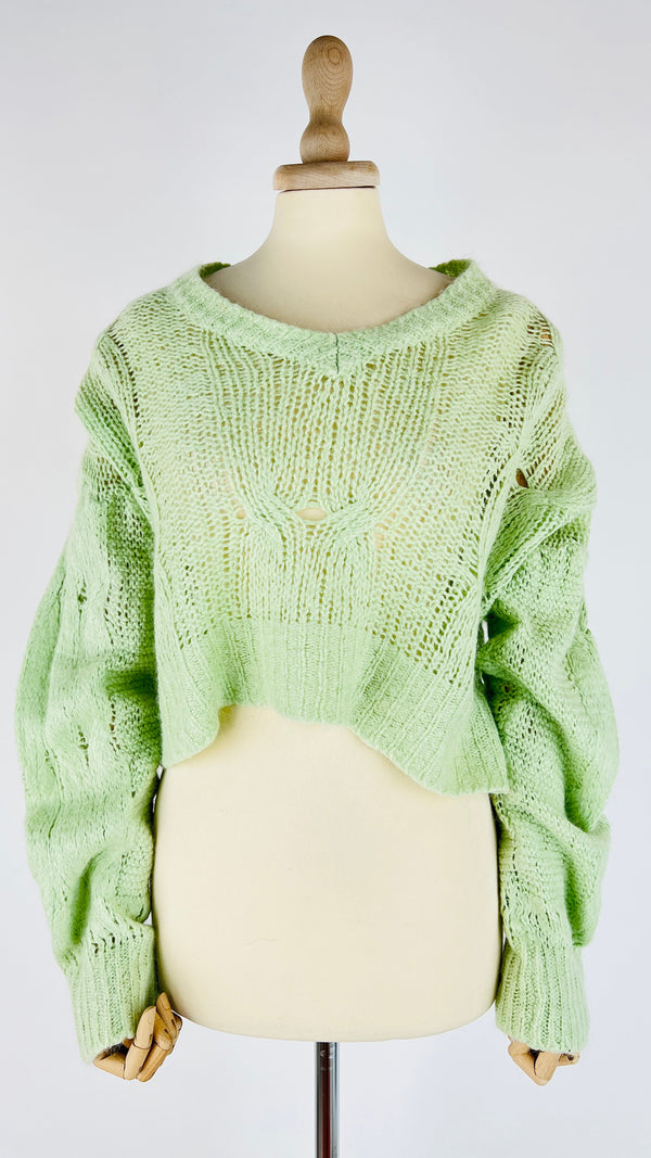 Maglia cropped in lana