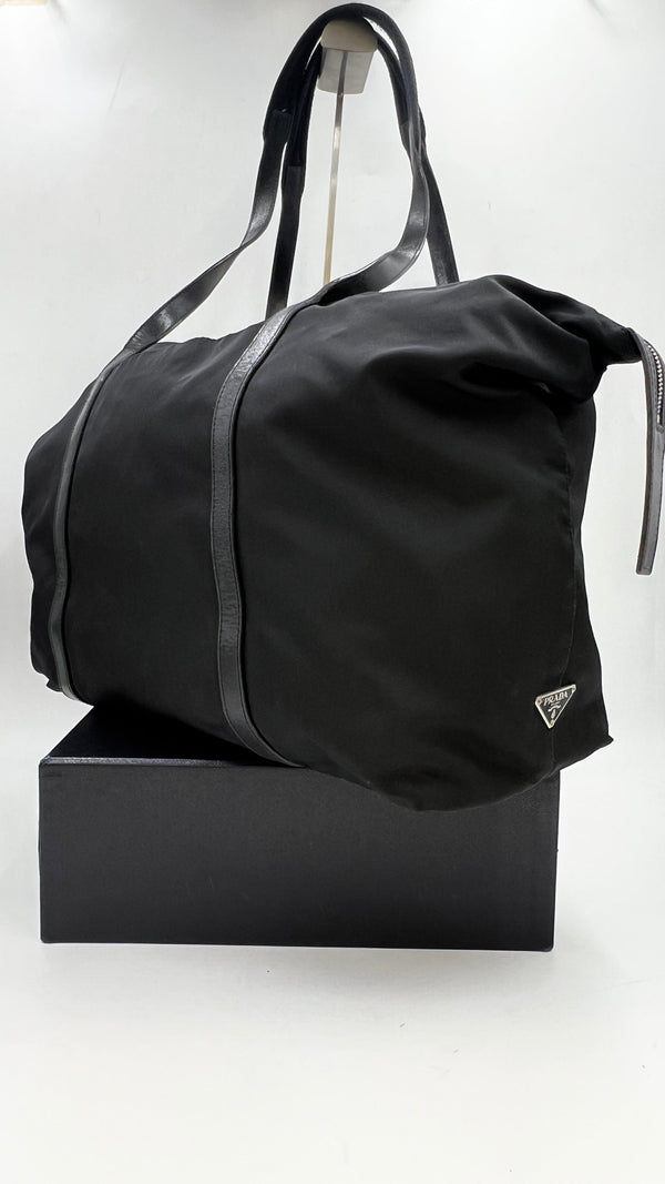 Borsa a spalla nera nylon