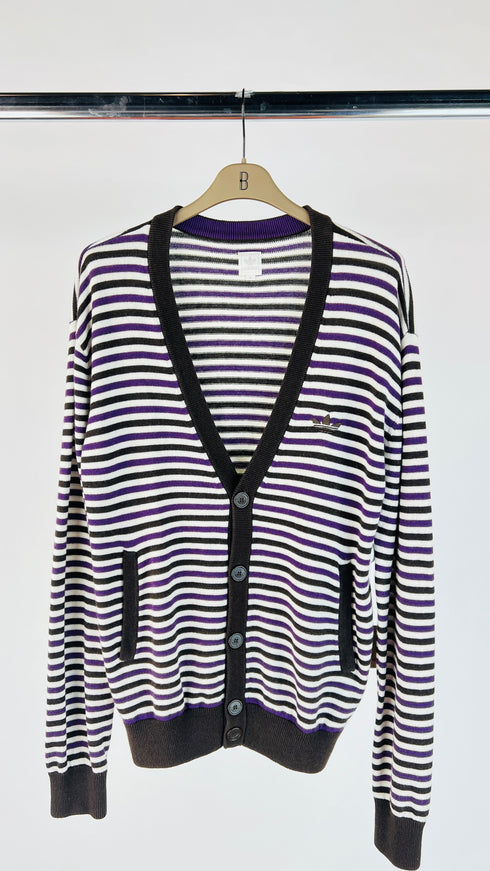 Cardigan cotone-lana a righe