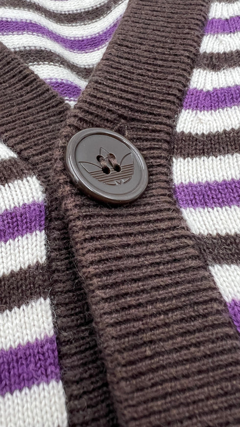 Cardigan cotone-lana a righe