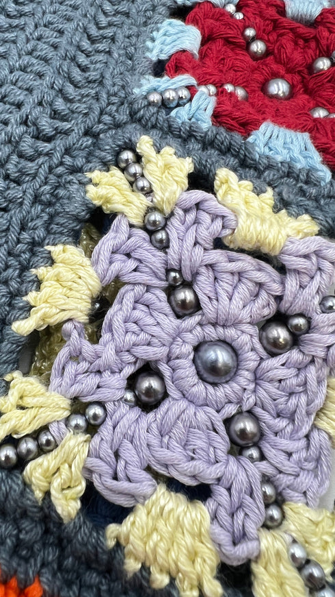 Gilet crochet con perline