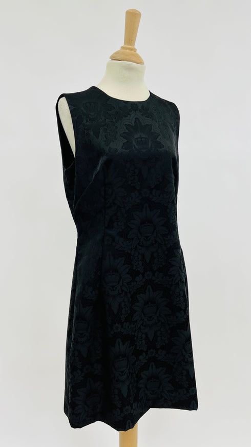 Abito midi broccato nero