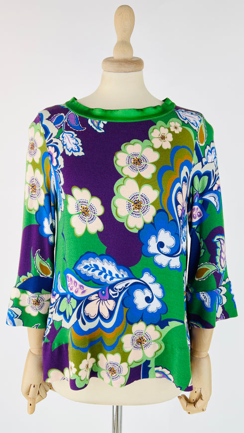 Longsleeve a tre quarti a fiori