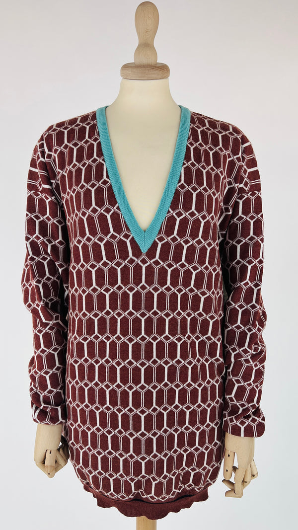 Maglione jacquard geometrico