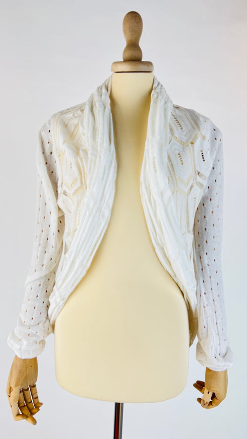 Cardigan cotone motivi geometrici