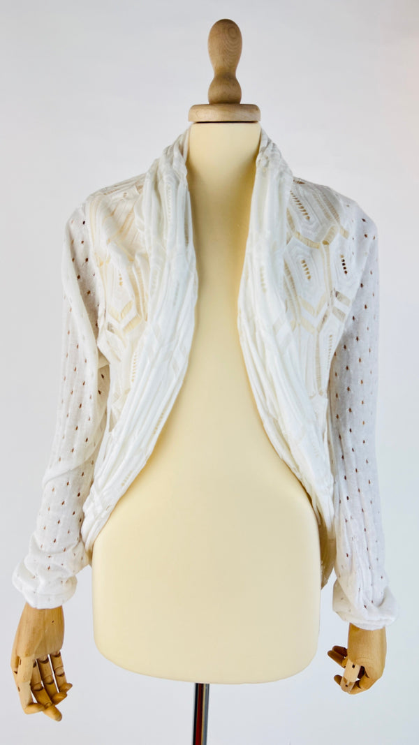 Cardigan cotone motivi geometrici