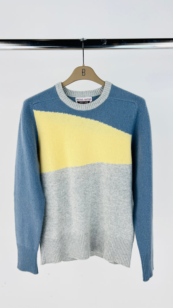 Maglia color block in cashmere