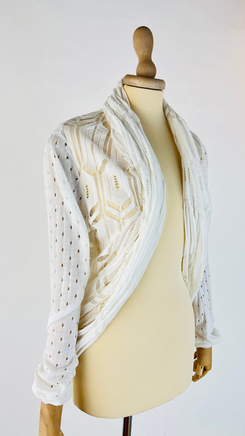 Cardigan cotone motivi geometrici