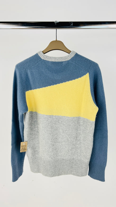 Maglia color block in cashmere