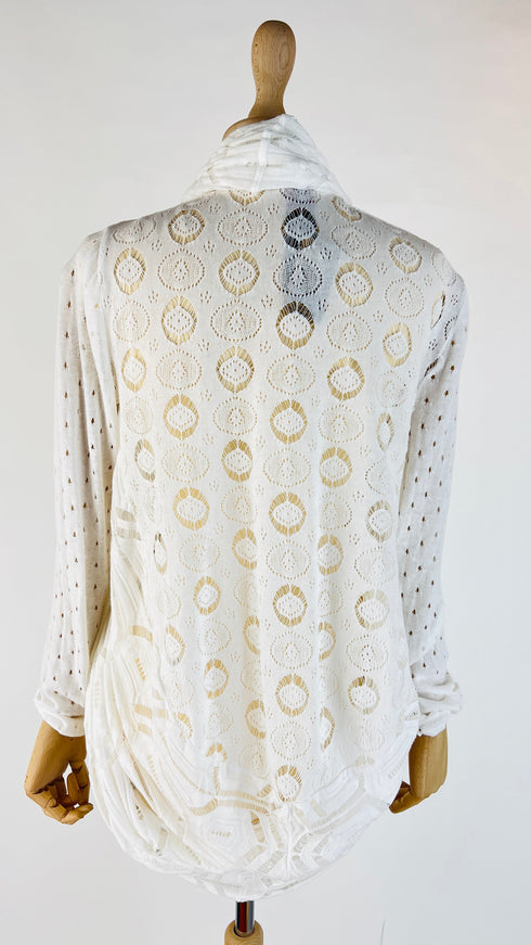 Cardigan cotone motivi geometrici