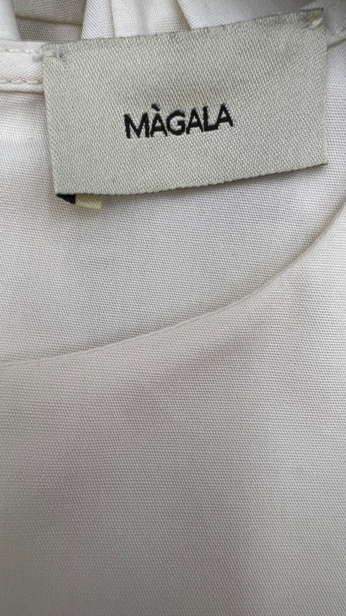 Abito corto asimmetrico bianco