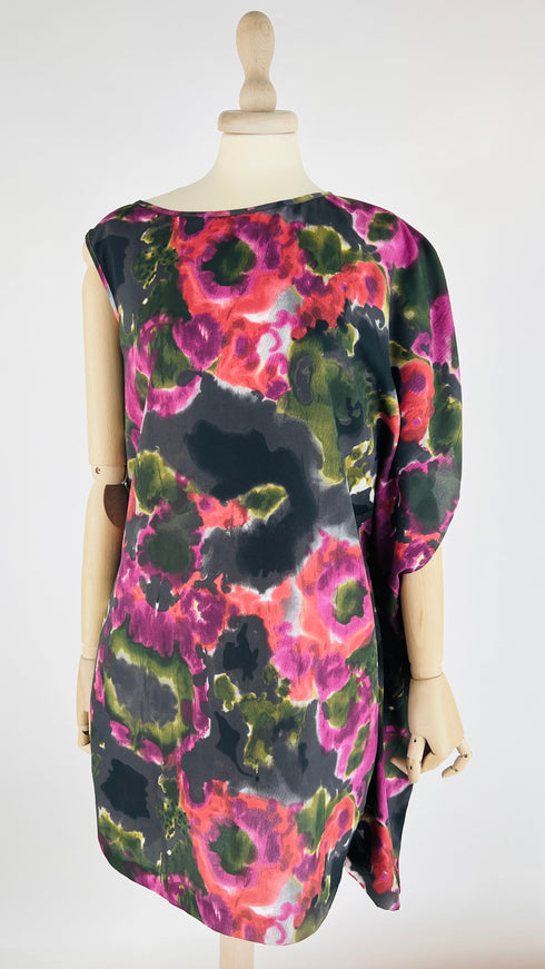 Abito corto monospalla stampato