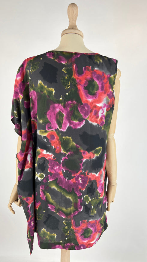 Abito corto monospalla stampato