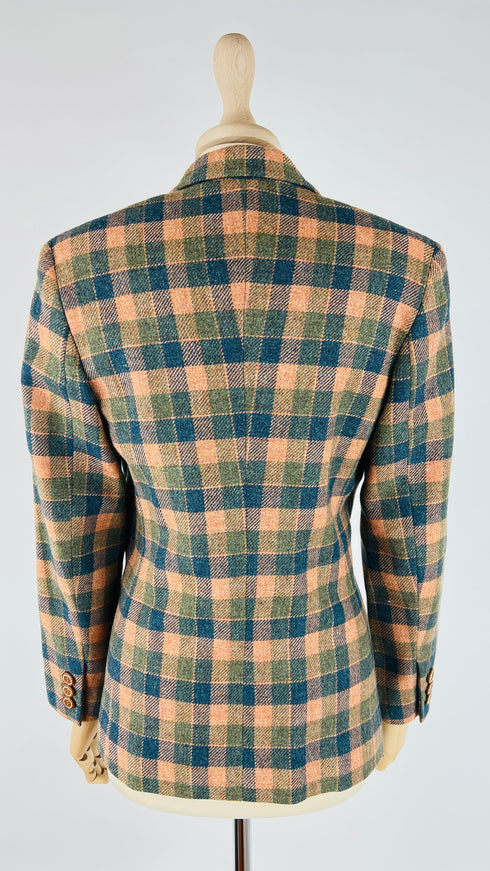 Blazer check rosa e verde