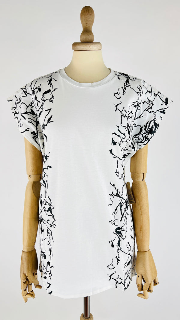 T-shirt bianca stampata