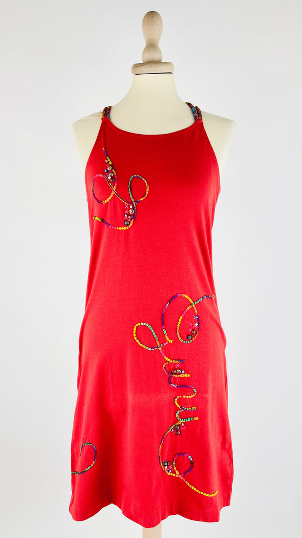 Abito corto smanicato in jersey