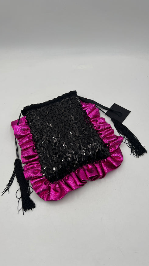 Pochette volant paillettes con cartellino