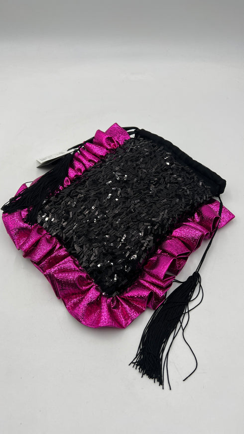 Pochette volant paillettes con cartellino