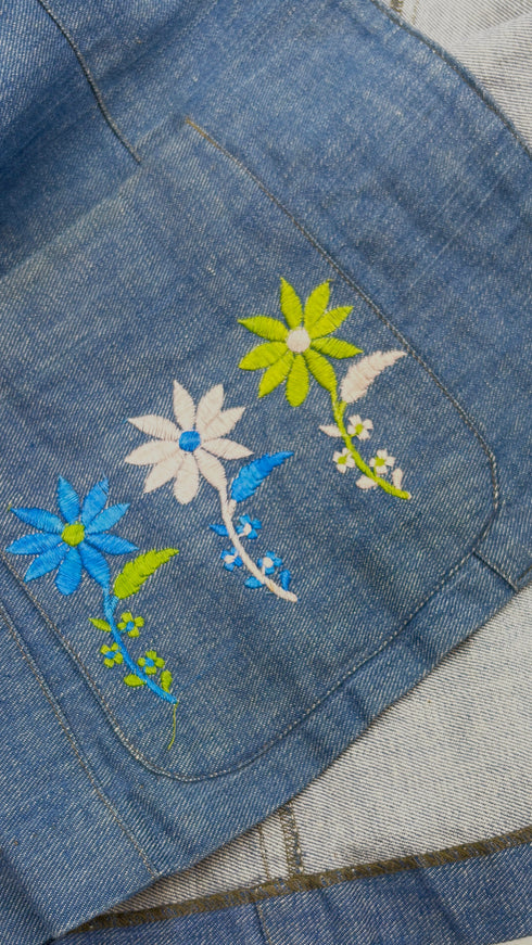 Blazer in denim ricamato