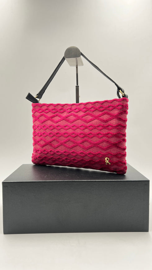 Borsa in tessuto a rombi