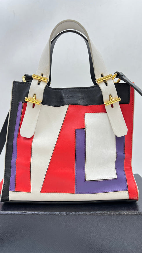 Borsa pelle patchwork