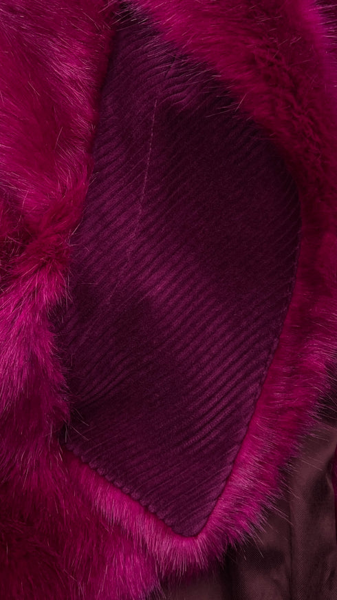 Cappotto faux fur fucsia