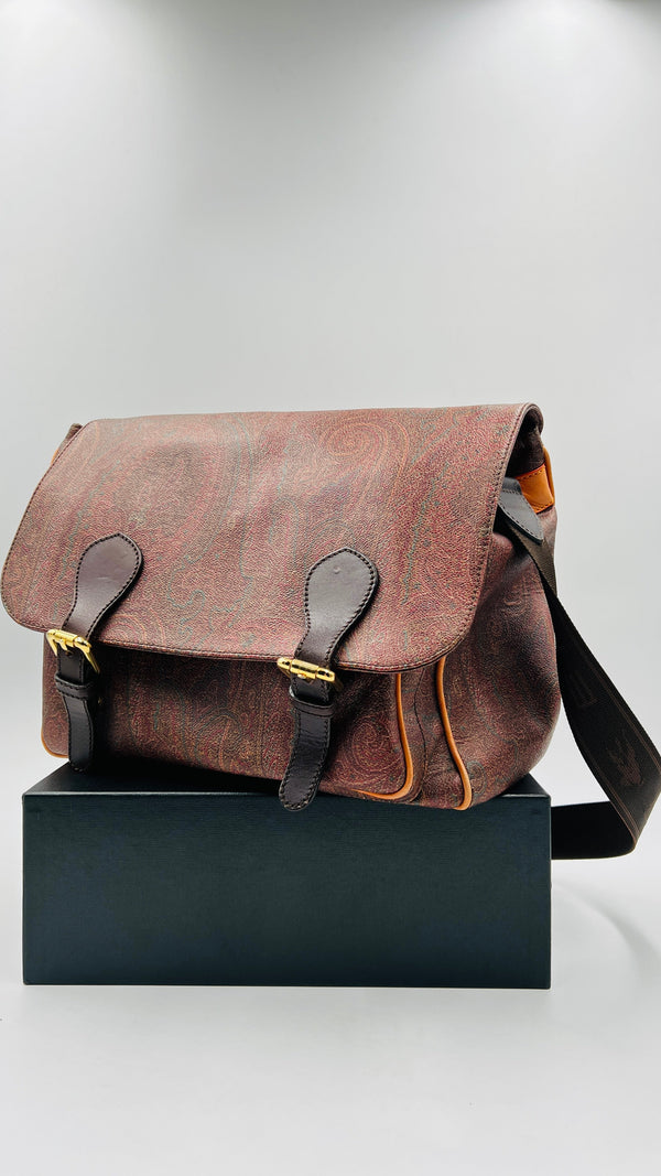 Borsa paisley in pelle con tracolla