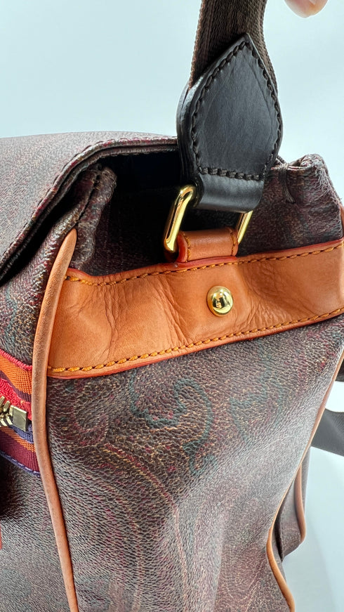Borsa paisley in pelle con tracolla