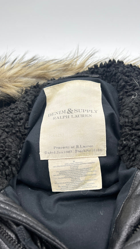 Parka imbottito effetto pelle