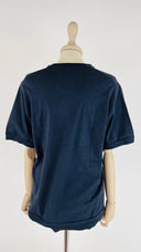 T-shirt blu girocollo con taschino SACAI