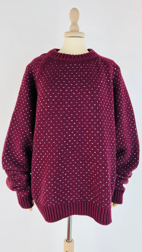 Maglione strass con cartellino